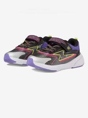 Stride Rite Kids “Lighted Cosmic” Black and Neon Sneakers, Toddler Sz 8.5